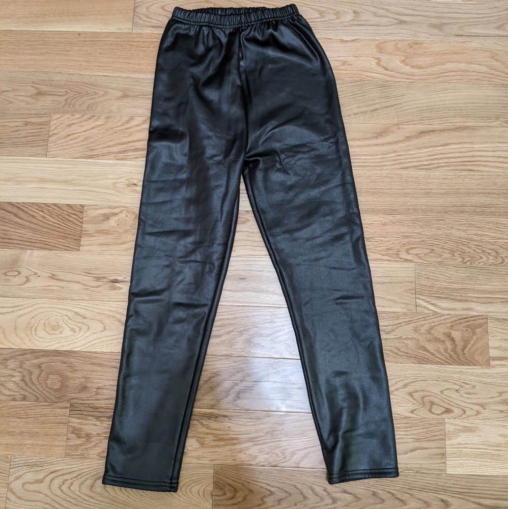 Faux leather fleece lined leggings S